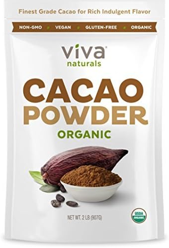 Viva Naturals #1 Best Selling Certified Organic Cacao Powder from Superior Criollo Beans, 2lb Bag by Viva Labs
