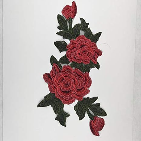 Parche bordado de flores rojas y Rosas Negras, parche para planchar ropa, parche  para vestido, sombrero, monedero, ropa de mujer|Parches| - AliExpress