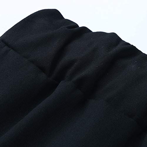 TOPUNDER Mens Spring Winter Joggers Solid Patchwork Drawstring Sweatpants Trouser Pants Black - Thumbnail 4