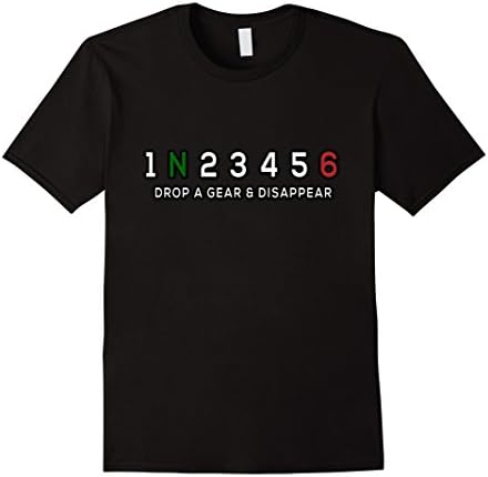 Mens Motorcycle Gears Drop A Gear and Disappear T-Shirt Large Black