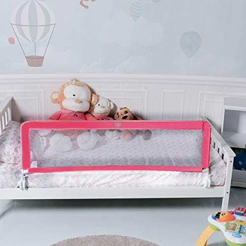 BABY JOY Toddlers Bed Rail Guard, Stainless Steel Folding Safety Bed