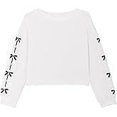 Haloumoning Girls Cute Daisy Pinted Cropped Sweatshirt Kids Long Sleeve Crop Tops Fall Fashion Shirts