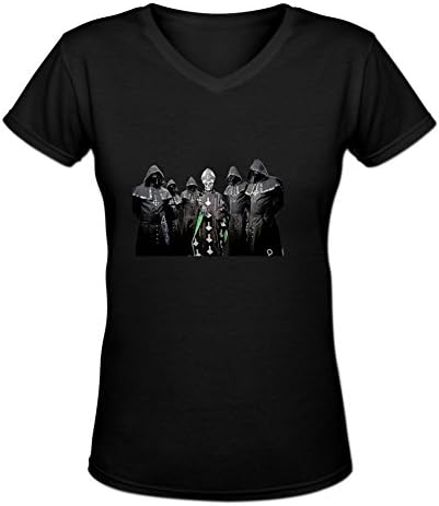 Women's Band Ghost Bc Druid Stone Poster Slim Fit V-neck T-shirt By Eurpeck XL Black