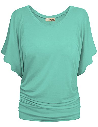 Womens Boat Neck Dolman Top Shirt KT44130X MINT 3X