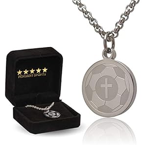 Athletes Necklace With Inspiring Bible Quote – Choose Your Quote, Silver Cross Necklace for Boys & Girls That Love…