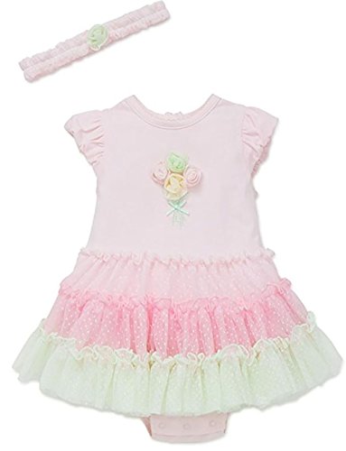 Little Me Baby Girls Tutu Popover Dress with Headband (Pink Multi, 9 Months)