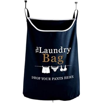 The Fine Living Company USA - Drop Your Pants Here - Hanging Laundry Hamper Bag with Free Door Hooks