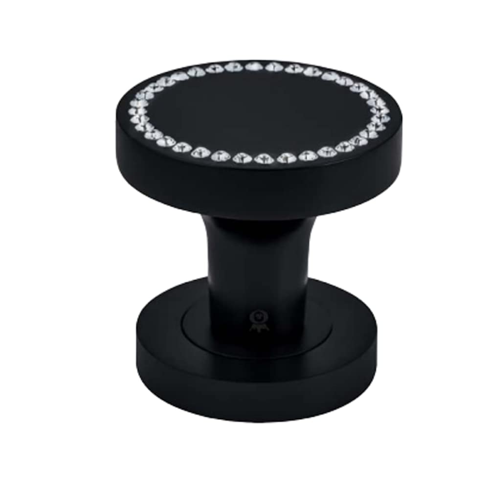 UAP Intelligent Hardware Oro&Oro Azore Swarovski Round Mortice Knob in Black