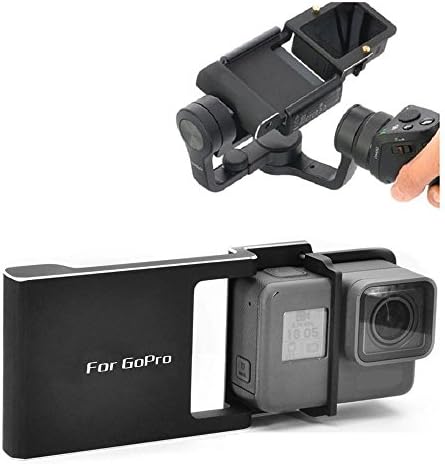 Gopro Hero 6 5 4 3 3+ Mount Adapter, Yeqoo Aluminum Alloy Switch Plate Board Accessories for DJI Osmo Mobile 1 2/ Smooth C/Q/2 Handheld Gimbal Stabilizer Connecting with GoPro Hero 6 5 4 3+/ Xiaomi YI 4K 4K+/ SJ4000 SJ5000 SJCAM