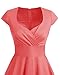 Bbonlinedress Women Vintage Swing Dress Short 1950s Retro Formal Cocktail Party Dresses Coral XS