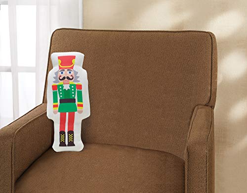 Decorative Christmas Nutcracker Shaped Throw Pillow, Colorful Cracker Christmas Accent Pillow, Nutcracker Cartoon Wooden Soldier Toy from The Ballet Christmas Decor - Thumbnail 2