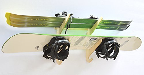 Snowboard Ski Hanging Wall Rack -- Holds 2 Boards - Thumbnail 3