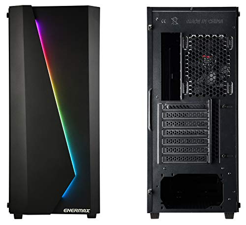 Enermax Makashi MK50 Addressable RGB E-ATX Full Tower Gaming ARGB PC Case with 500W 80+ Semi Modular Power Supply Bundle-1x120mm Fan Pre Installed-Water Cooling Ready; ECA-MK50-BB-ARGB w/PSU Bundle