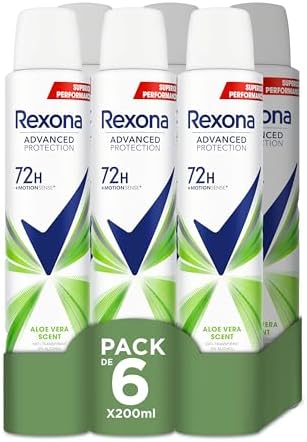 Rexona Advanced Protection Antiperspirant Deodorant Spray for Women ALOE  VERA 72h 200 ml 200 ml, Pack of 6 Units price in UAE | Amazon UAE |  supermarket kanbkam