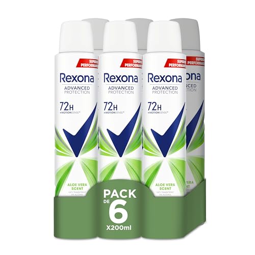 Advanced Protection Desodorante antitranspirante Aerosol para Mujer ALOE VERA 72h 200 ML 200 ml, Pack de 6 Unidades
