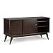 Simpli Home 3AXCDRP-08 Draper Solid Hardwood 60 inch wide Mid Century Modern TV media Stand in Medium Auburn Brown For TVs up to 65 inches