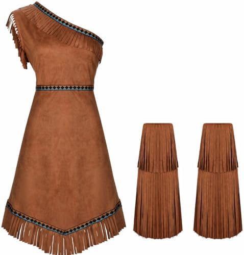 brown pocahontas dress Amazon.com: Zaldita Pocahontas Costume for Women Native American Outfits  Warrior Princess Dress for Halloween Brown Small: Clothing, Shoes & Jewelry