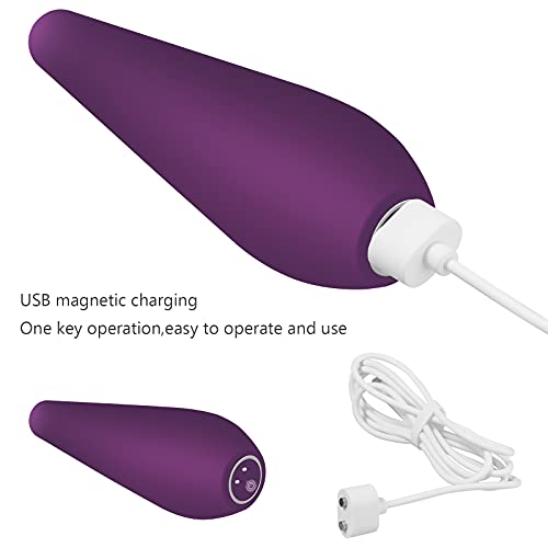 Mini Wand Massager, Hand-Held Cordless Waterproof Mute Vibration Massager, Drip Shaped Magnetic Charging Massager for Gift Perfect Neck Shoulder Back Body Relieves Stress Relaxes
