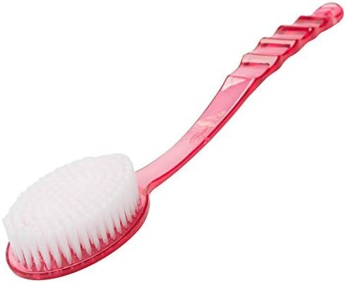 Luxy Beauty Care - Excellent Long Handle Shower or Bath Brush with Soft Bristles - Perfect for unreachable spot on Back - Body Scrubber for Beautiful Skin & Overall Health - Dry skin brushing, Exfoliating, Back Acne, Cellulite Massager & Spa (Red)