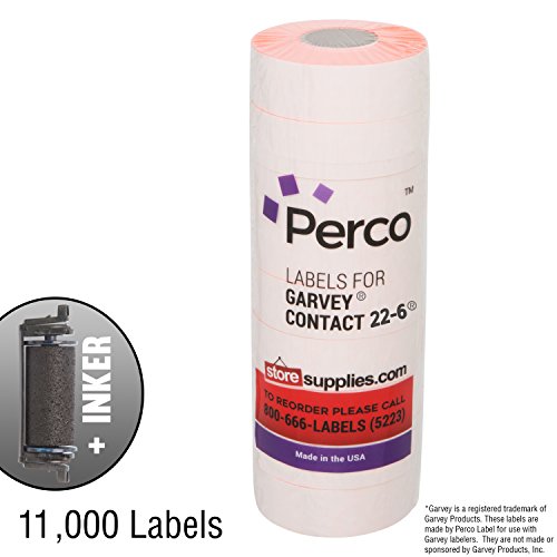 image for Perco 2212 Flou. Red Pricing Labels for Garvey 22-6/22-7/22-8 Price Gu