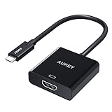 AUKEY USB C to HDMI Adapter [4K@30Hz], USB Type C Adapter [Thunderbolt 3 Port Compatible] for 2017 MacBook Pro, Dell XPS, Google Chromebook Pixelbook (Black)