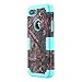 LONTECT for iPhone 8 Case, iPhone 7 Case Camouflage Tree Hybrid Heavy Duty Shockproof Case with Dual Layer [Hard PC+ Soft Silicone] Impact Protection for Apple iPhone 7/iPhone 8, Tree Camo/Teal