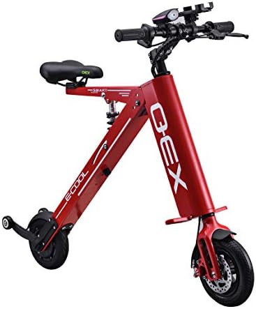 Xiaomu Lightweight and Aluminum Electric Folding Bike, Power Assist, 36V Lithium Ion Battery, with 8-inch Wheels and Hollow Airless Tire,250W Hub Motor,Red