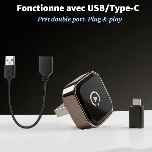 Adaptateur Carplay sans Fil pour iphone, Mini Adaptateur Car Play
