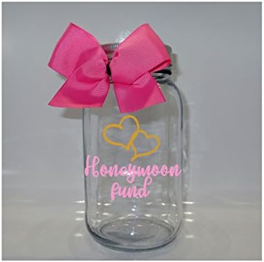 Honeymoon Fund Mason Jar Bank - Coin Slot Lid - Available in 3 Sizes