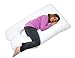 Web Linens Inc U Shaped-Premium Contoured Body Pregnancy Maternity Pillow with Zippered Cover - White