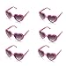 6 Neon Colors Heart Shape Party Favors Sunglasses, Multi Packs (6-Pack Pink)