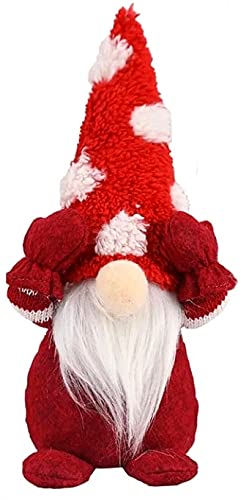 Christmas Gnome Xmas Decorations Home Decor Grey Red Green Gonk Nordic Ornaments Gift Fluffy Gnomes (Red)