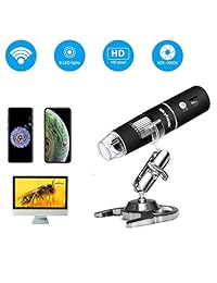 Skybasic   Microscopio digital inalámbrico con zoom de 50 a 1000 aumentos, 1080p, FHD, 2.0 MP, 8 LED, compatible con Android y iOS Smartphone o Tablet, Windows Mac