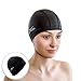 AqtivAqua Swim Cap Swimming Caps for Women Men Adult Kids Girls Boys Youth Hat (Black Color)