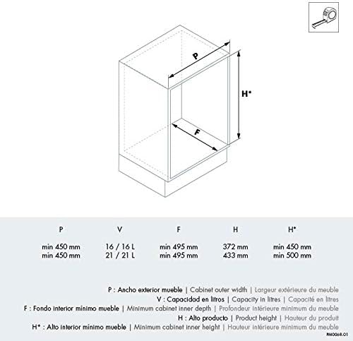 Cubo de Basura y Reciclaje extraíble - 2 Cubos incorporados de 21/21 ó 16/16 - para Mueble de Cocina, 16/16