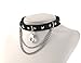 ZMAN Fashion Women Men Cool Punk Goth Metal Pyramid Studded Link Leather Collar Choker Handcuffs Necklace