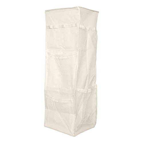 HomeCrate Hanging Wrapping Paper And Bow Organizer With 6 Mesh Compartments - In Beige 11" X 10" X 32" - Thumbnail 2