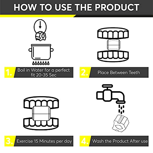 Jaw Exerciser Chew Double Chin Reducer, Jaw Trainer for Women Men, Face and Neck Exerciser, Look Younger, Define Your Jawline, Jawline Shaper, Slim and Tone Face, Mid Level 40lb Yellow