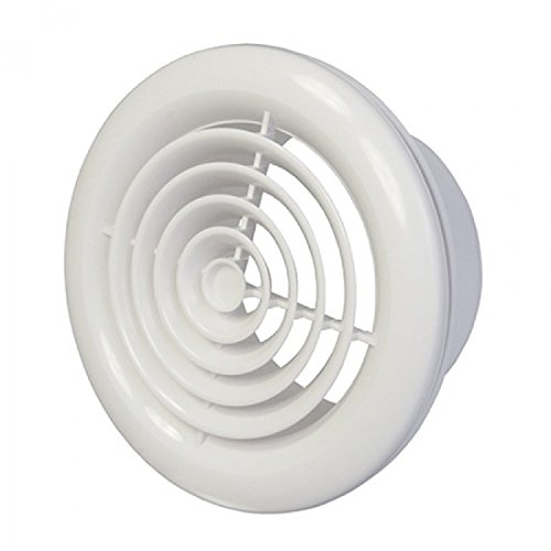 Blauberg UK DPR 100 Internal Ventilation Grille Round White 4" 100mm