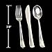 300 Silver Plastic Cutlery Premium Quality Disposable Silverware Polished, 100 Forks, 100 Knives & 100 Spoons, Heavy Duty Flatware Utensils for Parties, Weddings, and Catering