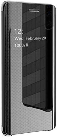 Wouier Compatible with Huawei P30 Pro Case Luxury Clear View Mirror Flip Folio Shockproof Anti Fingerprint Protective Shell Smart Business Mirror Cover