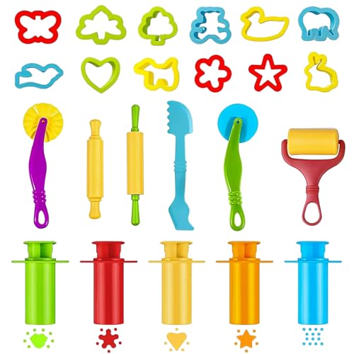 SZSMW 23 Piece Modelling Clay Accessories – Suitable for Early Learning Families, Kindergartens and Kindergartens
