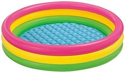 Tingoking Inflatable Water Pool 3 Ft Diameter for Kids for Fun Activities - Multi Color