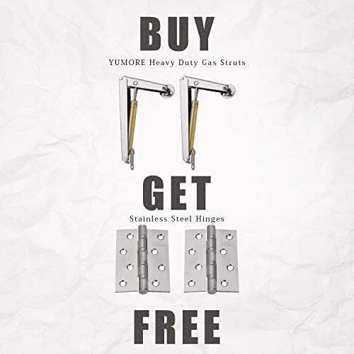 YUMORE Gas Struts 100N/22LB Heavy Duty Support Hinges Automatic Slow Lowering Safety Pneumatic