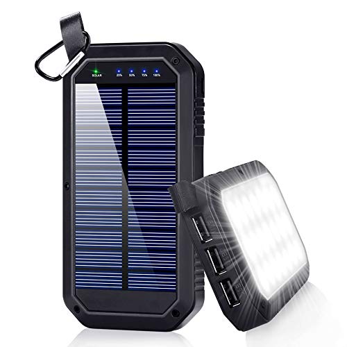 Solar Charger, Dostyle 8000mAh Portable Solar Power Bank External Backup Battery Pack 3 USB Ports Solar Phone charger with 21 LED light Compatible for All Cellphone Samsung Galaxy & Android Devices - Thumbnail 7