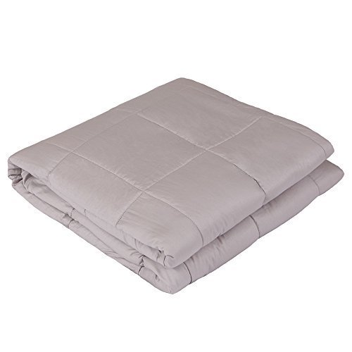 Weighted Idea Autism Weighted Blanket (48''x78'', 12 lbs for 100-140lbs individuals, Light Grey, Queen Size) for Adult Woman and Man - Occupational Therapy for Anxiety, Insomnia, Agitation, Autism