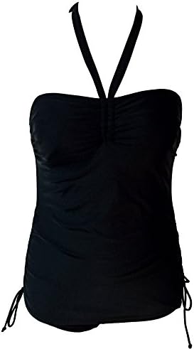 Qiaoer Womens Plus Size Solid Black Triangle Bathing Suit Sexy Push up Bikini Set (L(42))