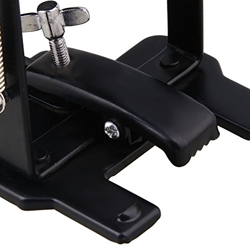 Yibuy Black Aluminum Rack Drum Pedal Set with Drum Beater Repair Kit
