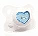 MAM Personalized Pacifier 0-6m (Blue Heart) Customize Now Engraved with Baby's Name