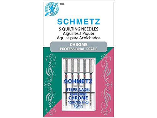 Schmetz SCH4035 5 Piece Needle Chrome Quilting, Size 75/11